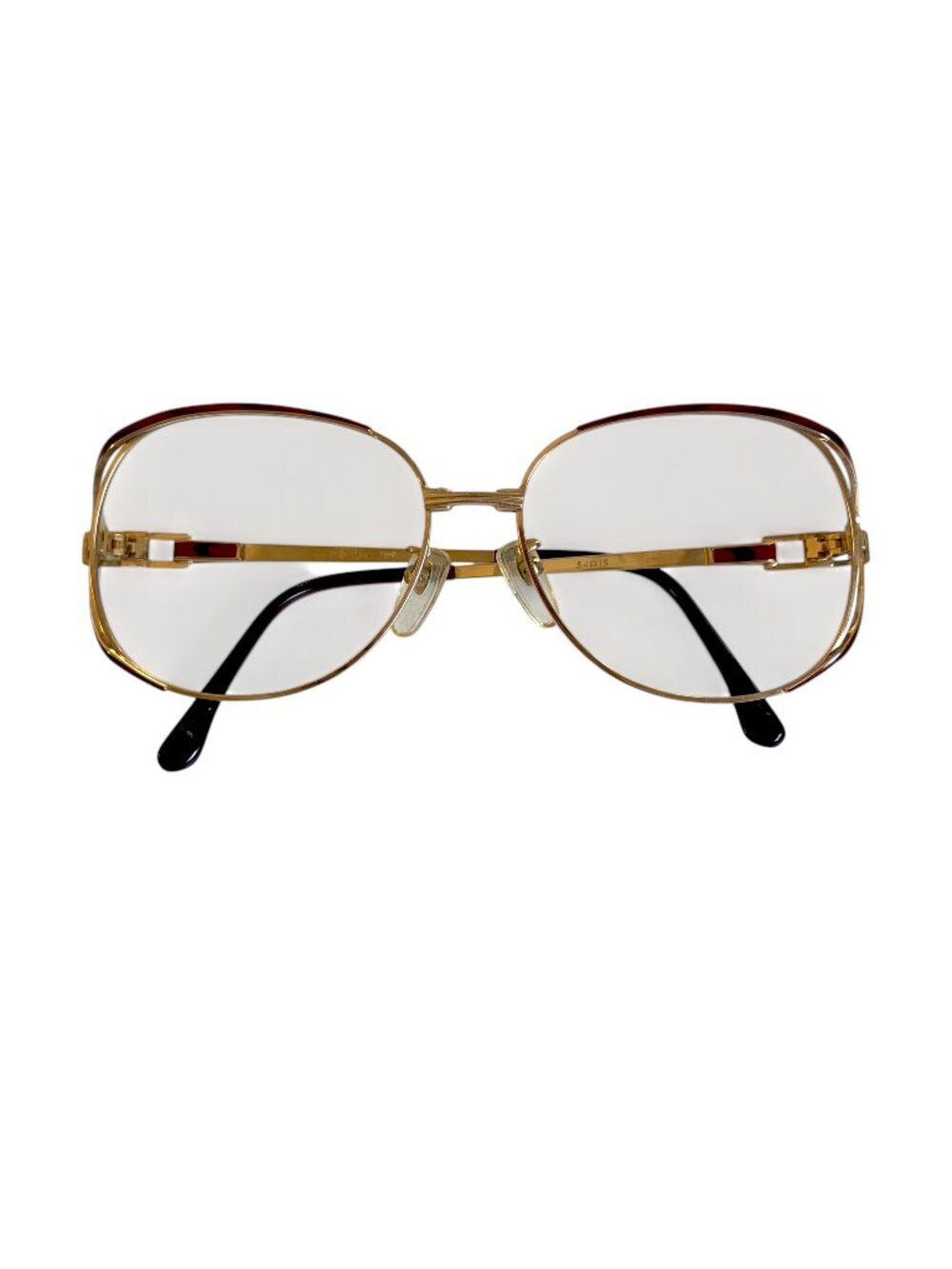 Vintage YSL 30-6624 Gold Red Enamel Aviator Glasses Frames - Picture 2 of 5